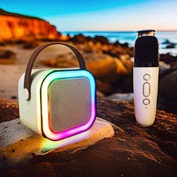 Sterling Bazaar Karaoke Speaker K12: Party POP Wireless Bluetooth Speaker with Mic, RGB 24 10 W Bluetooth Speaker-image-48