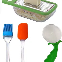 kamview Kitchen Combo of ginger cheese grater, spatula brush set and pizza cutter Kitchen Tool Set-picture-27