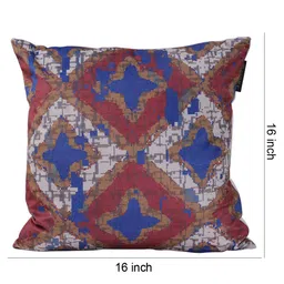 ROMEE Blue & White Set of 5 Ethnic Motifs Velvet Square Cushion Covers image 4