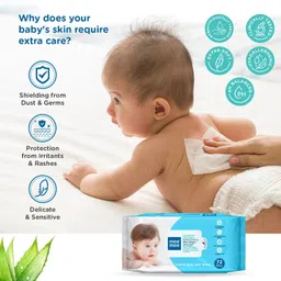 meemee Soft Cleansing Baby Wet with Aloe vera - Pack of 6 image 3