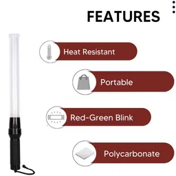 cfi LED Baton Light Red & Green Flashing Non-Rechargeable Traffic Control Baton Plastic Emergency Light, TRAFFIC LIGHT, baton light Baton image 3