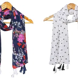 mss fashion Printed Chiffon Women Multicolor Stole, Scarf, Fancy Scarf-picture-2