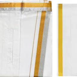 TUNI MANI Fancy White Welcro Pocket Vesti with Towel, Adjustable Size 28-44 Inche Solid Men Dhoti image 3
