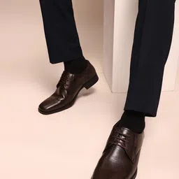 Red Chief Brown Solid Formal Derbys image 2