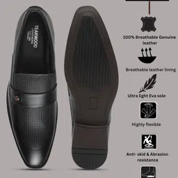 Teakwood Leathers Men Perforations Leather Slip-On Sneakers image 2