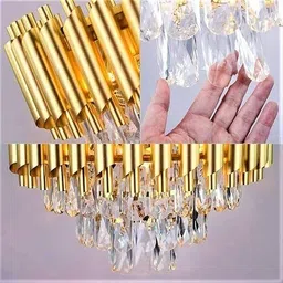 savorade 500mm gold jhummar@1luxury item 3 Color LED Light Chandelier Ceiling Lamp image 4