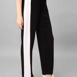 the queens walk Women Relaxed Black Viscose Rayon Trousers-picture-10