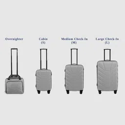 Assembly Grey Set Of 2 Textured Hard Cabin-Sized Medium-Sized Trolley Bags 40L 60L image 3