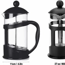 3d creations French Press Tea & Coffee Maker, Coffee Plunger Black (600 ML) 10 Cups Coffee Maker image 2