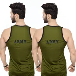 moxera Pack of 2 Army Green Combo Vest Men Vest image 2
