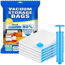 Travel & Home Vacuum Storage Bags with Pump – Reusable 5 Pc Set Travel Storage Vacuum Bags-image-90