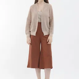 RAREISM Women Tailored High-Rise Culottes Trousers-image-87