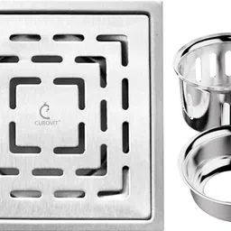 curovit Floor Stainless Steel Push Down Strainer-picture-11