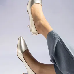 MIORAH Leather Kitten Heeled Pumps image 1