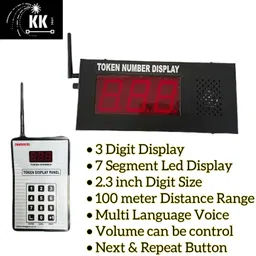 kk mart Ding Dong, Hindi, English, Marathi, Gujarati, Telugu, Tamil, Kannada, Malayalam) 3 Digit Wireless Token Display System with Multi Language Voice Announcement Indoor PA System image 2