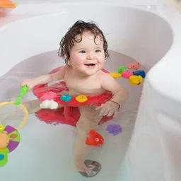 crackles 12 Piece CHU CHU Animal Squeezy Bath Toys for Babies and newborns- Random Colors Rattle image 2