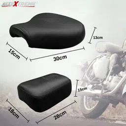 allextreme EXRESB2 Front & Rear Split Seat with Spring PU Leather Anti Skid Cushion Rider & Pillion Padded Seating Lather Seat Cover Compatible with Royal Enfield Bullet Classic 350cc & 500cc Split Bike Seat Cover For Royal Enfield Classic 350 image 2