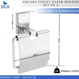 dlii Stainless Steel Square Toilet Paper Holder - Design TP Rack Freestanding Models Stainless Steel Toilet Paper Holder image 3