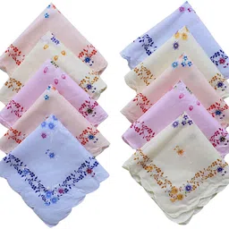 S4S Pack of 10 Women's 100% Cotton ["Multicolor"] Handkerchief-picture-32