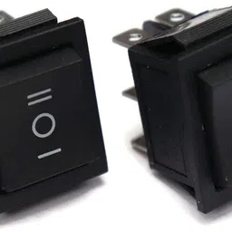 erhindia 2 Pcs Black DPDT Rocker Switch 6-Pin 3 Way ON-Off-ON 16A 250VAC / 20A Switch Electronic Components Electronic Hobby Kit-picture-10
