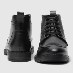 louis stitch Italian Leather Black High Ankle Chukka Boots for Men (WBNDCKVS_JB) Boots For Men image 5