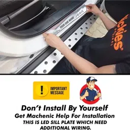 national auto Mirror Finish Car Door Foot Step Led Sill Plate for WAGONR . (Set of 4 Pcs) Door Sill Plate image 3