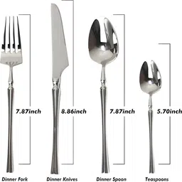 manishaware Built for Comfort, Designed for Style | A Silver Dining Set | Design G Stainless Steel Cutlery Set image 2