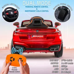 mekashi Kids Electric Car with Remote, LED Lights & Music, Strong & Durable, Car Battery Operated Ride On image 3