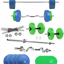 20 kg Multi Color 100% Rubber Plates for Use of Home Gym Combo-image-41