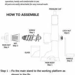 funel Plastic Plastic Fruit Juicer Juice Making Machine with Steel Handle, Green Hand Juicer Hand Juicer image 4