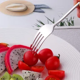 oicia Nw1_Silver Small Cutlery Forks, Table Forks, Appetizer Fork Stainless Steel Fruit Fork Set image 3