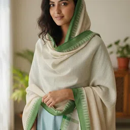 hut Khadi Cotton Solid Dark Green Women Dupatta-picture-18
