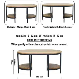 metalsmith Veya Elegant Wooden Side Tablein Natural Finish image 4
