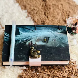 nizam handiicraft White girl Printed Diary Notebook With Lock Clasp For Gift/Office A5 Diary 200 200 Pages image 2