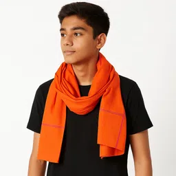 complayyer Solid Pure Cotton Men Orange Scarf-picture-18