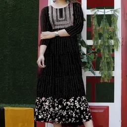 krisha creation Embroidered Viscose Rayon Stitched Anarkali Gown image 3