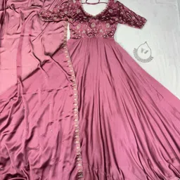 zaliyah Art Silk Stitched Anarkali Gown image 4