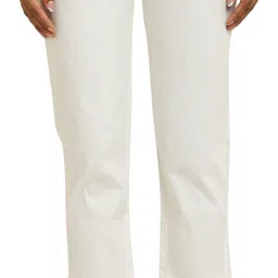 aasma creatives Women Regular Fit White Cotton Blend Trousers image 2