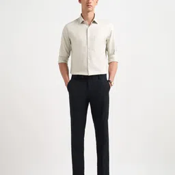 arrow Men Tapered Black Polyester Trousers image 5