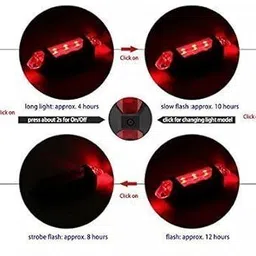 ans Bicycle Rear Light 5 LED USB Rechargeable Waterproof Break Light (Red) Bell image 5