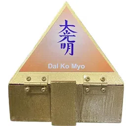 uniquescrystal Cho Ku Rei Pyramid Reiki Symbol Wooden Wish Box, Crystal Brid Box {4 inch} Decorative Showpiece - 10.16 cm image 3