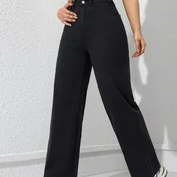 angelfab Women Straight Fit High Rise Black Jeans-picture-24