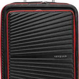 yayavar Small Cabin Suitcase (55 cm) 4 Wheels - BERLIN CABIN PRO|LaptopCompartment|USB ChargingPoint|5YearsInternationalWarranty - Black, Red image 3