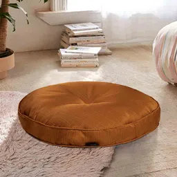 s9home Copper Solid Polyester 22x22 Inches Floor Cushion image 1