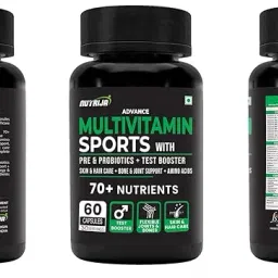 NutriJa Multivitamin Sports with Probiotics, Testosterone Booster- 70 Ingredients & 10 Essential Blends in one Supplement | 100% RDA of A to Z Vitamins & Minerals - (60 Capsules) image 3