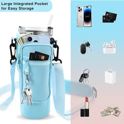 house of quirk Water Bottle Carrier Bag with Phone Pocket for 40/30 oz Tumbler-Only Bag image 4