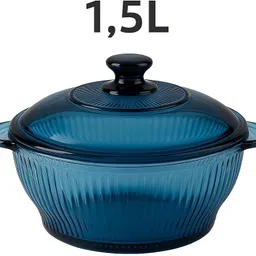 leeyaenterprise Glass Serving Bowl Deep Round Glass Casserole Oven and Microwave Safe Serving Bowl 1500ML Disposable-picture-14
