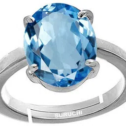 suruchi gems & jewels Natural Blue Topaz 3.25 Ratti or 3 Ct Gemstone for Men bis Hallmark 925 Sterling Silver Ring-picture-22