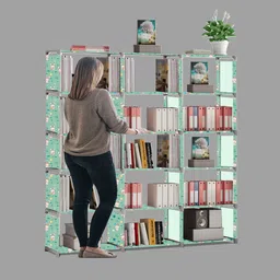 mezire Compact 18-Tier Book Organizer/Shoe/Chappal/Book/Clothes Rack with Plastic Joint Metal Open Book Shelf image 3