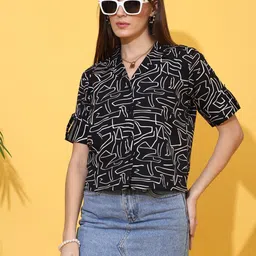 sheetal associates Women Regular Fit Printed Button Down Collar Casual Shirt image 3